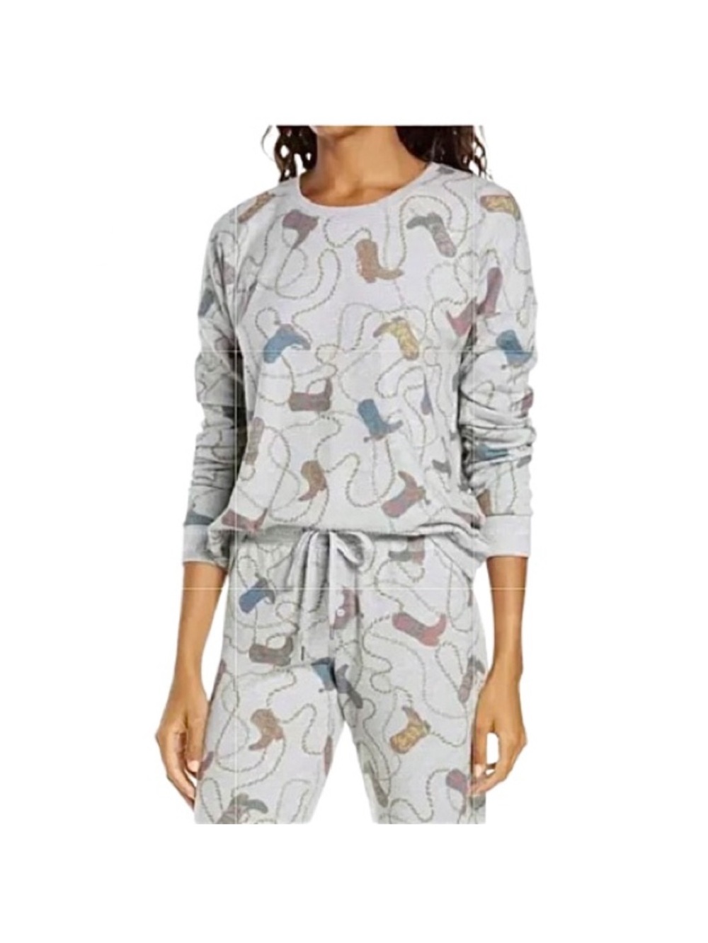 PJ Salvage- "Boots & Barnfires" Cowboy Boot Pajama/ Loungewear Set. Size: medium